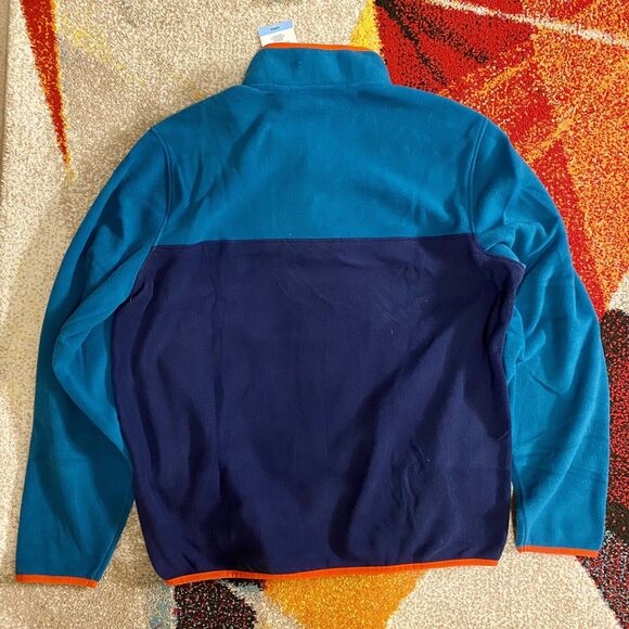 NWT LANDS’ END Fleece Quarter Snap Pullover Jacket Men’s Large NEW W/ Pockets - Picture 3 of 5